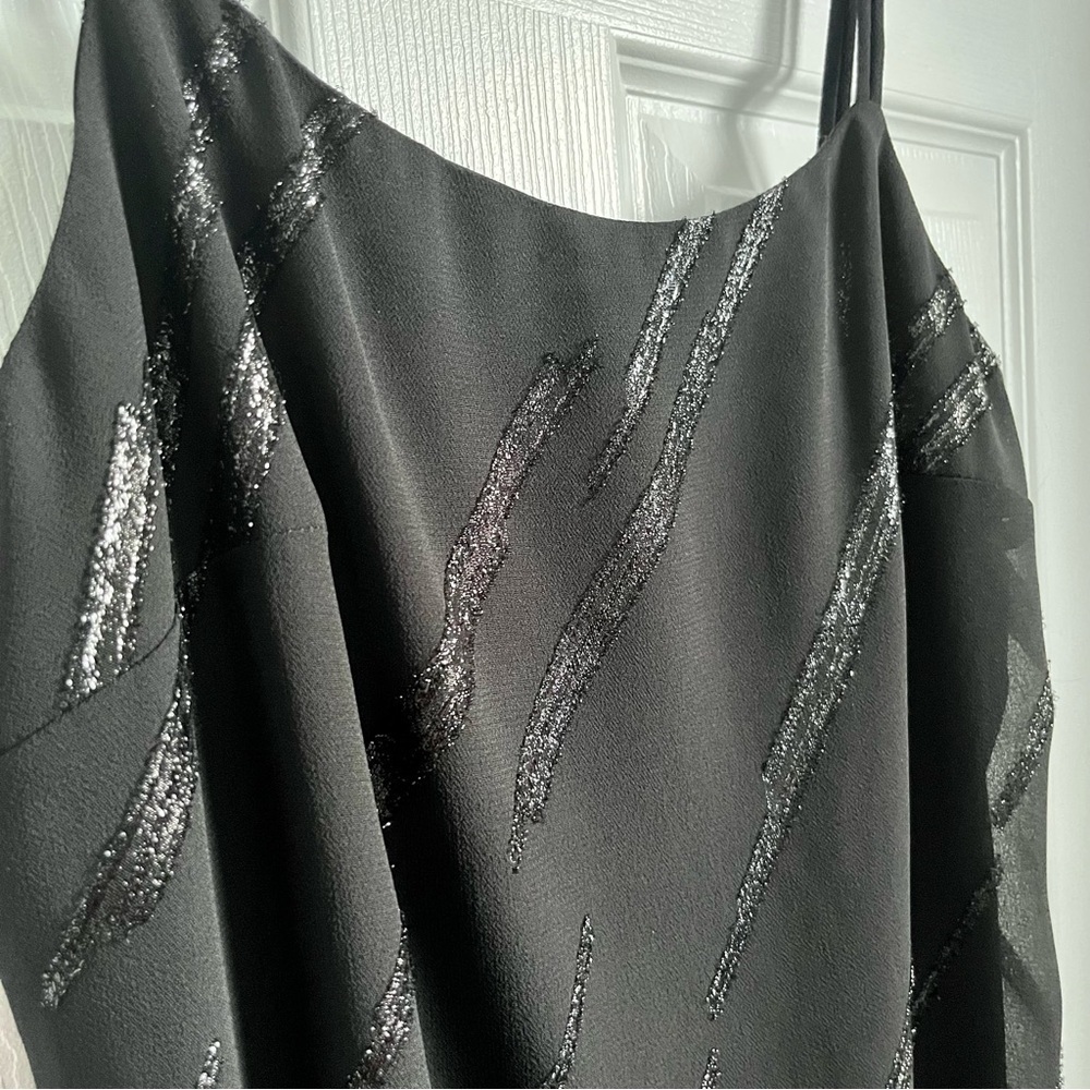 Frank Lyman dress black Y2K sparkly women mini cocktail vintage medium - Picture 2 of 6